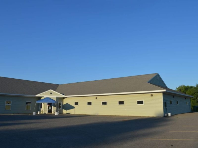 the exterior of HSWA. the dog kennels are on the right side of this L shaped building (1)