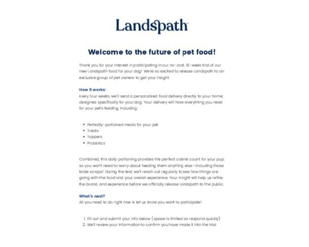 Will Landspath be the pet food industry's Trupanion?