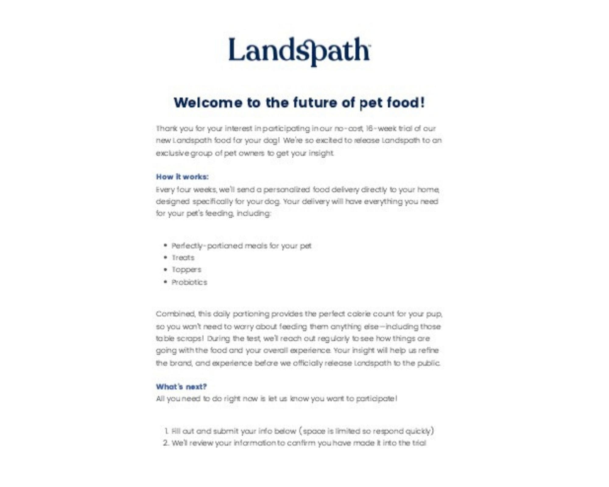 Will Landspath be the pet food industry's Trupanion?