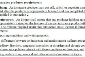 Maine pet insurance producer requirements